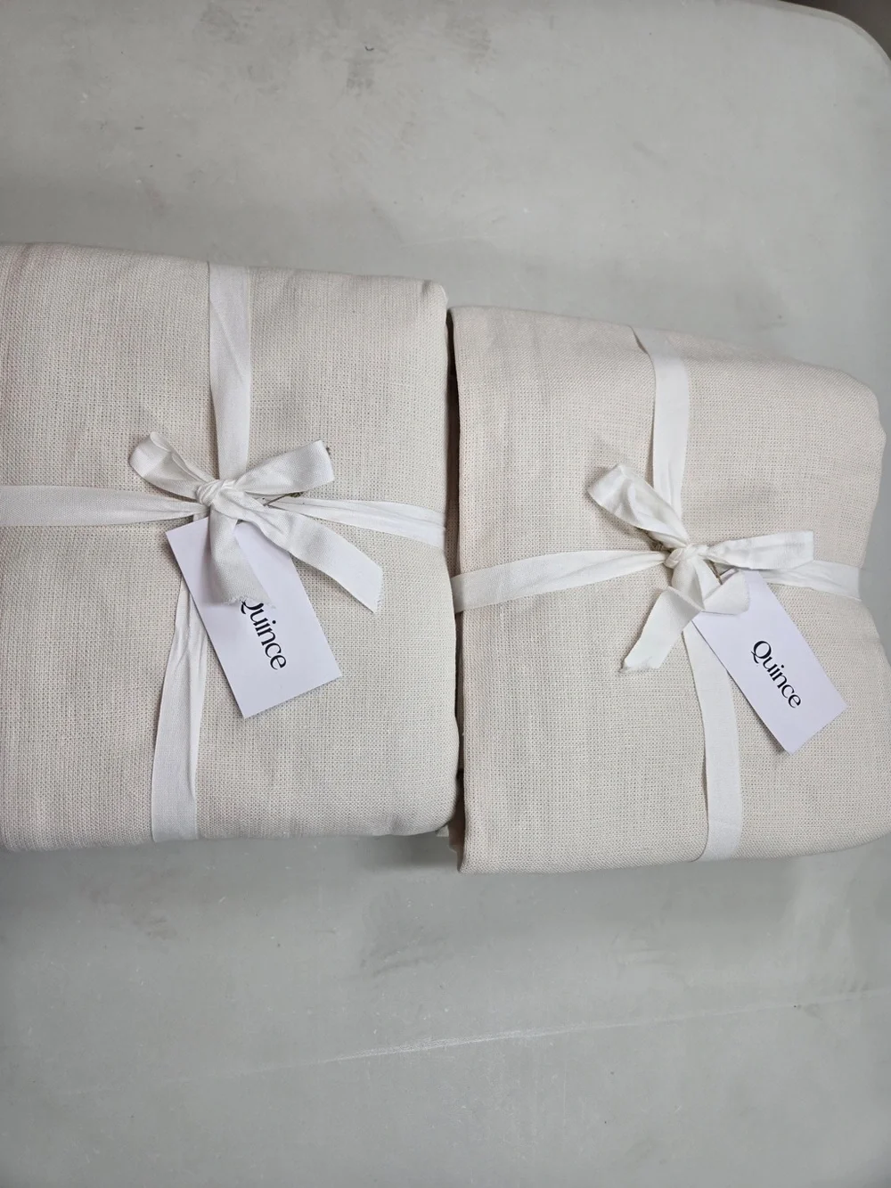 NWT QUINCE Set 2 48x96 Heavyweight European Linen Room Darkening Curtains 0104